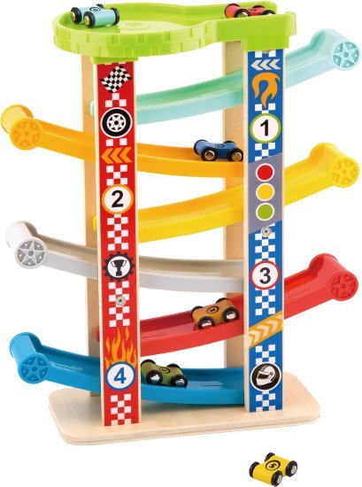 מגדל מסלול מכוניות מעץ לילדים מבית Anonima
