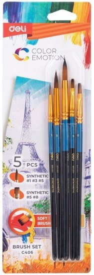 סט 5 מכחולי ציור מבית Deli