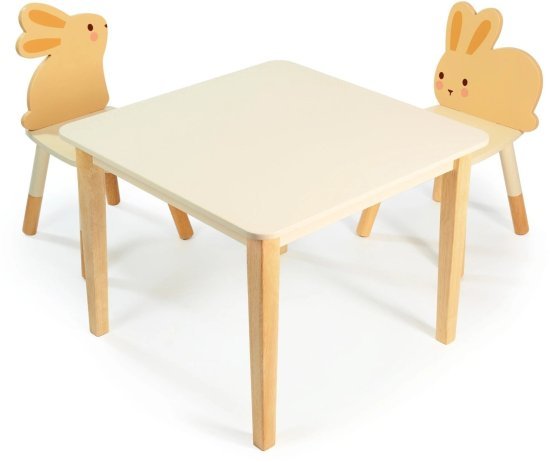 שולחן וזוג כסאות עץ לילדים Mentari