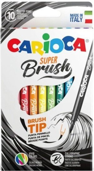 סט 10 טושים גמישים Carioca Super Brush