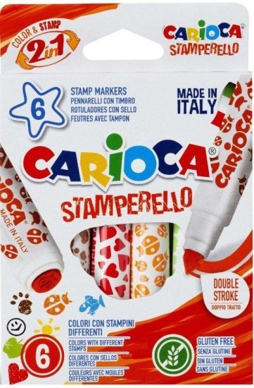 סט 6 טושי חותמות מבית Carioca Stamperello