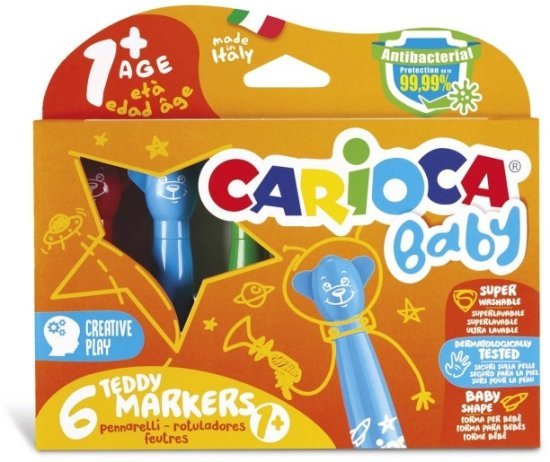סט 6 מרקרים Teddy מבית Carioca