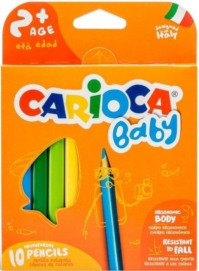 סט 10 עפרונות משולשים לפעוטות מבית Carioca