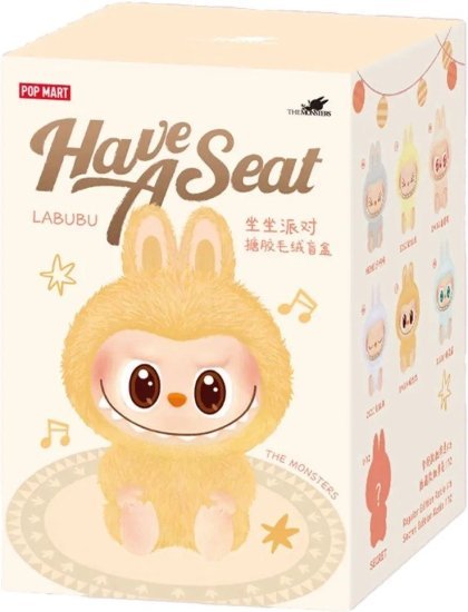 בובת לבובו מקורית כ-15 ס''מ סדרת Labubu Have A Seat מבית Pop Mart