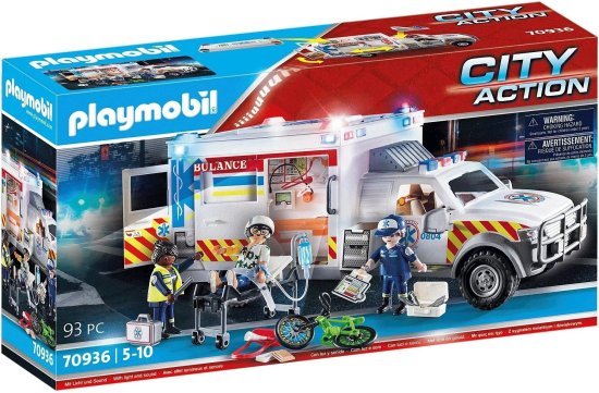 רכבי חירום: אמבולנס עם אורות וצלילים 70936 Playmobil City Action