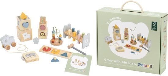 מארז צעצועי התפתחות מעץ מבית Polar B - לגילאי 12-18 חודשים