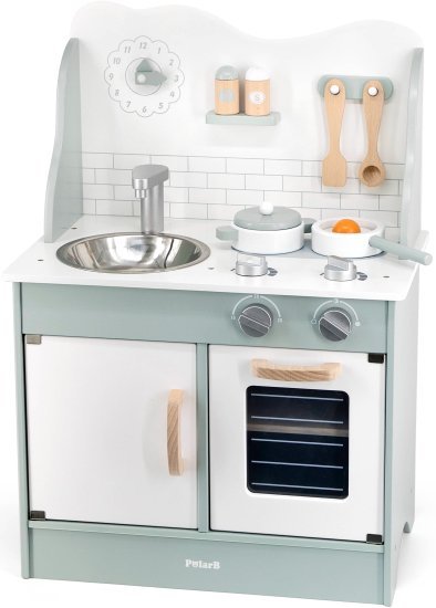 מטבח מעץ לילדים 70x47.5x30 ס''מ מבית Polar B - צבע ירוק פסטל