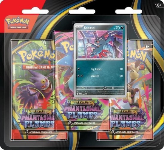 קלפי אספנות פוקימון Sneasel - Pokemon TCG ME02: Phantasmal Flames - 3 Pack Blisters