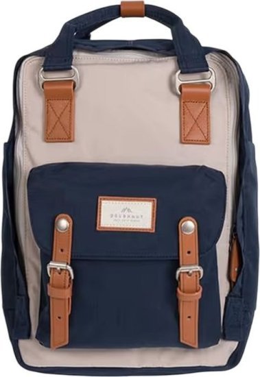 תיק גב בנפח 16 ליטר דגם Macaroon מבית Doughnut - צבע שנהב / כחול Navy