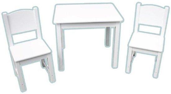 סט שולחן וכסאות מעץ מבית Anonima - לבן