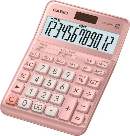 מחשבון שולחני Casio DF-120FM-PK - ורוד