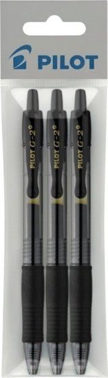מארז 3 עטים 0.7 G-2 Gel Ink מבית PILOT - צבע שחור