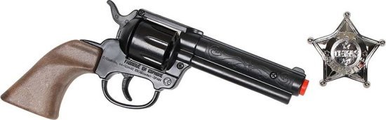 רובה צעצוע פיקות / קפצונים - אקדח 8 פיקות עם תג שריף מבית Gonher