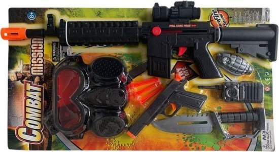 מארז סט לחימה רובה M-16 ואביזרי משחק מבית Gonher