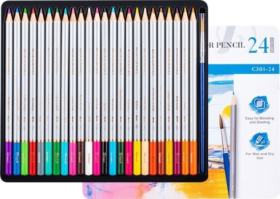 סט מקצועי של 24 עפרונות מים צבעוניים מבית Dmast
