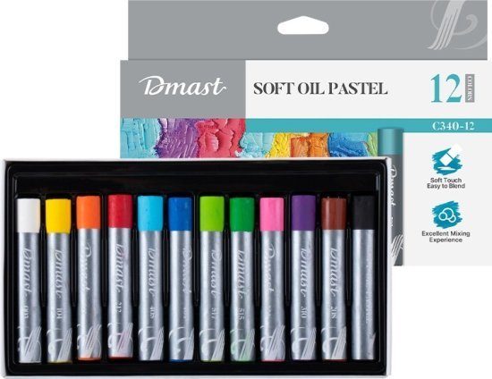 סט מקצועי של 12 צבעי פסטל שמן מבית Dmast