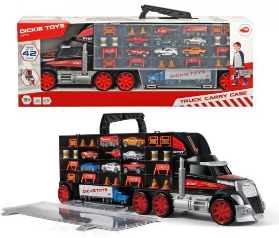 משאית מזוודה גדולה + כלי רכב והליקופטר Dickie