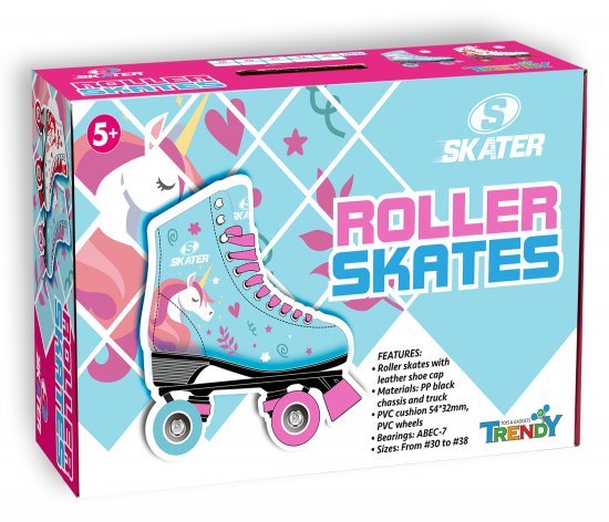 גלגיליות Skater ABEC Unicorn 7 - צבע כחול / ורוד מידה: 34